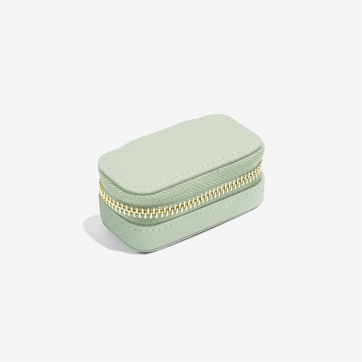 Sage Green Petite Zipped Travel Jewellery Box