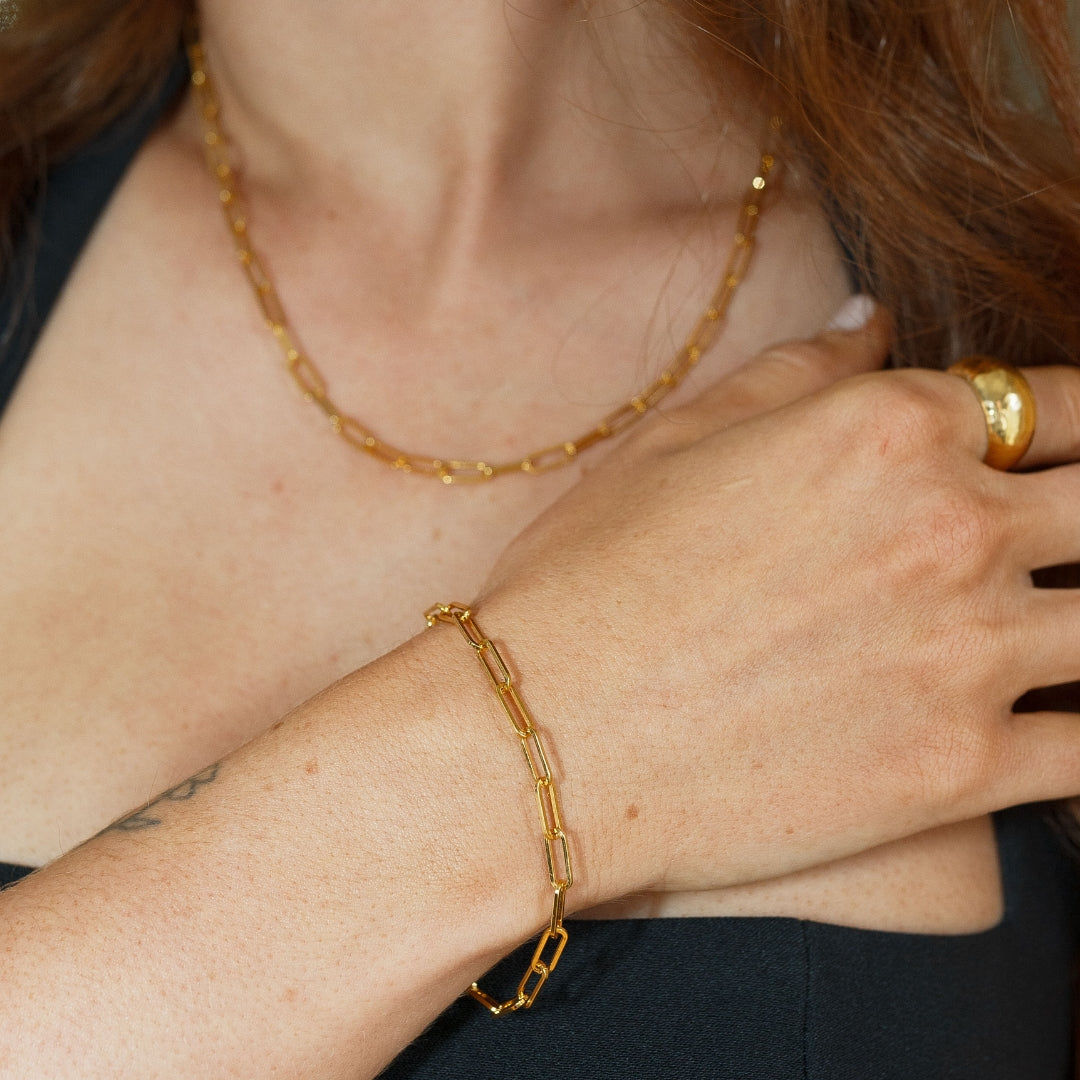 Gold Paperclip Chain Bracelet