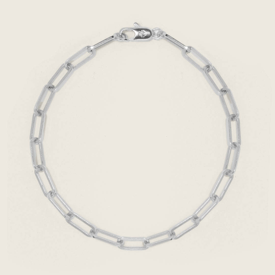 Silver Paperclip Chain Bracelet