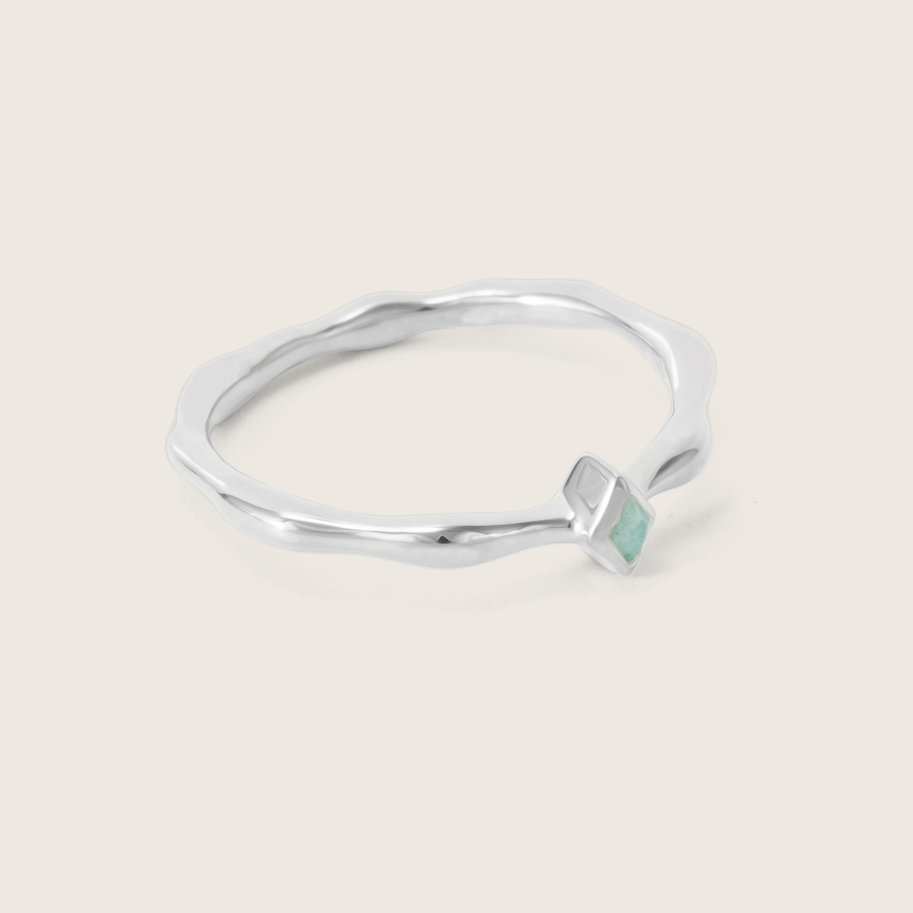 Silver Ethereal Amazonite Stacking Ring