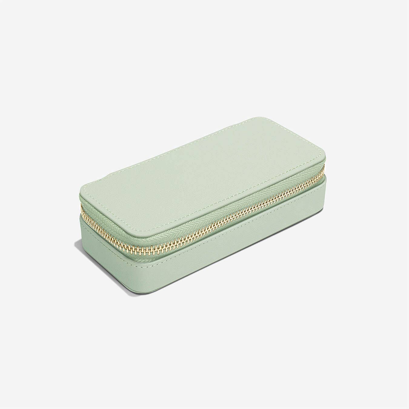 Sage Green Medium Zipped Travel Jewellery Box