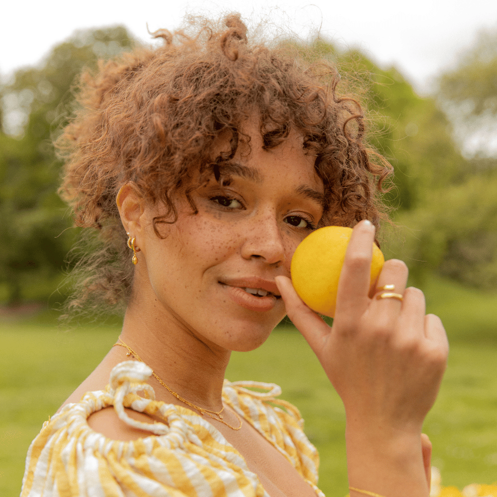 Gold Lemon Huggie Earrings