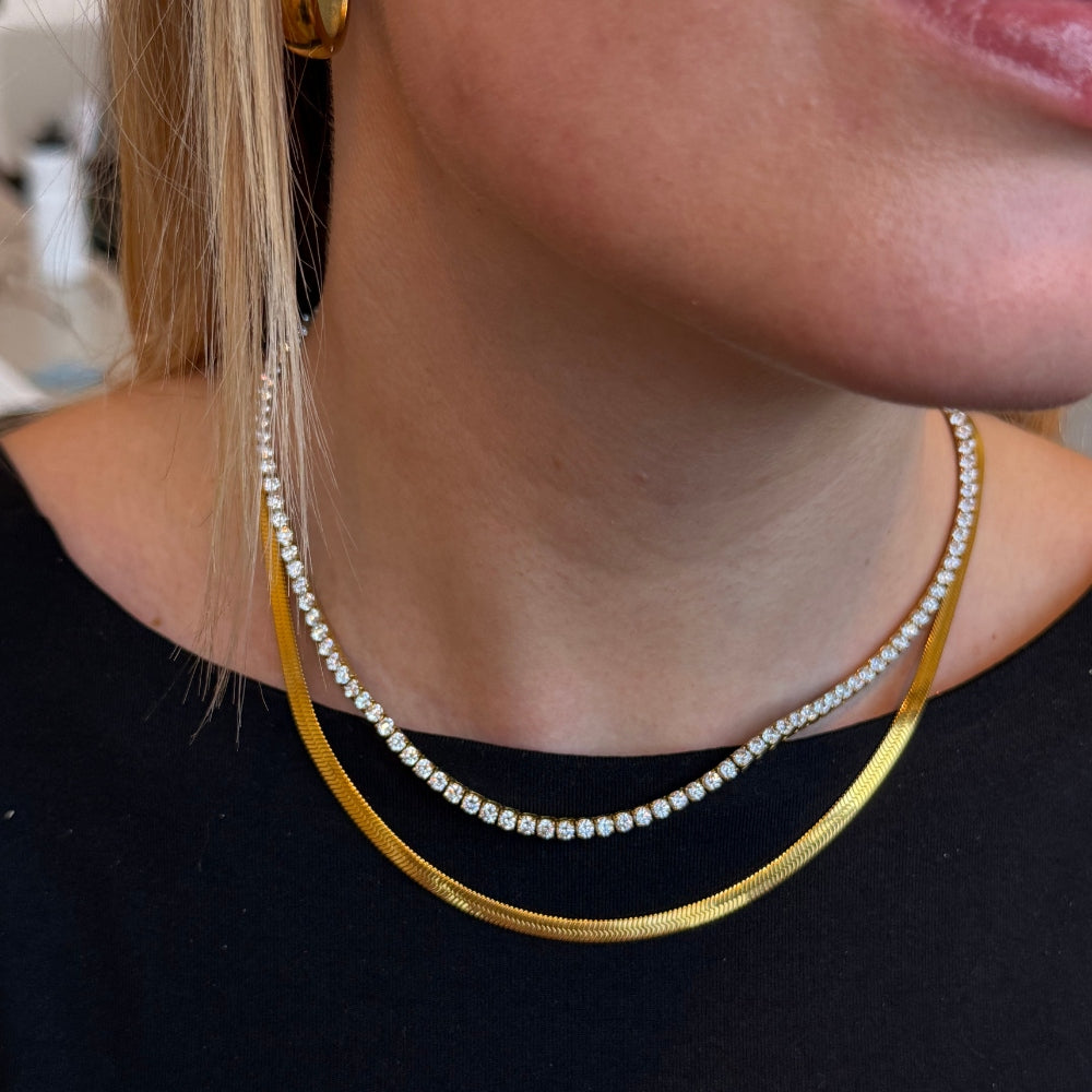 Gold Tennis Necklace