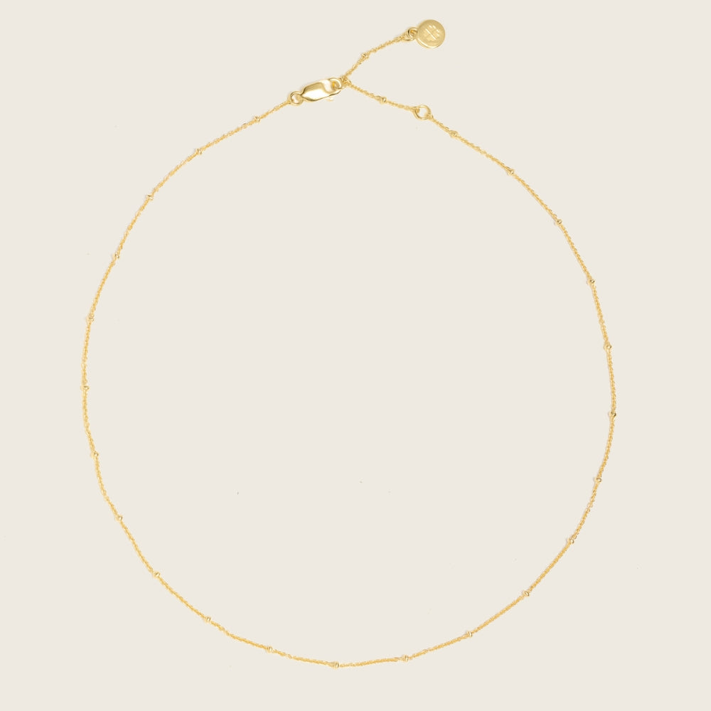 Gold Bobble Chain Choker Necklace