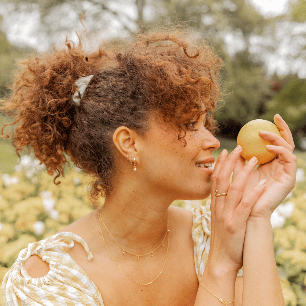 Gold Lemon Huggie Earrings