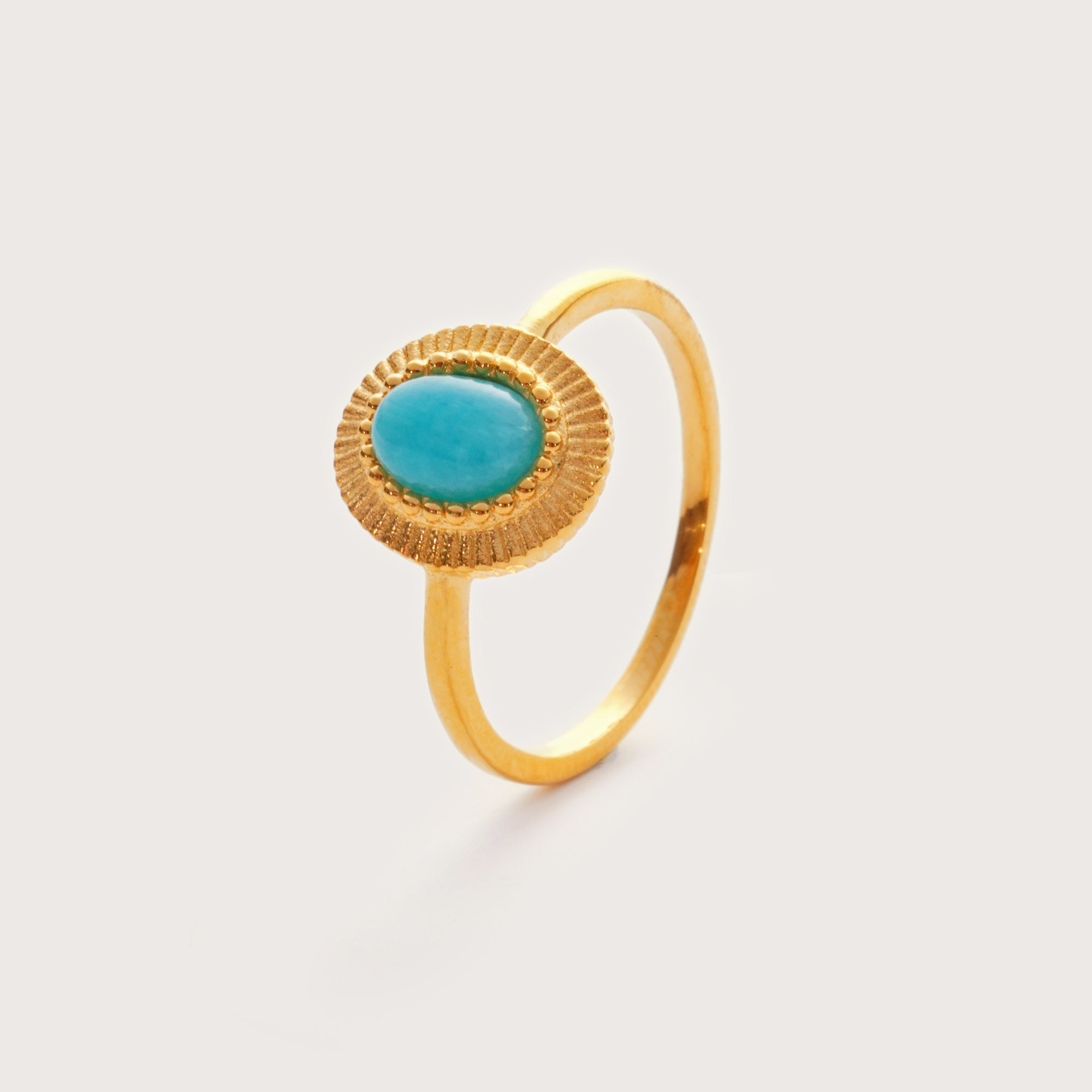 Gold Amazonite Ridged Ring