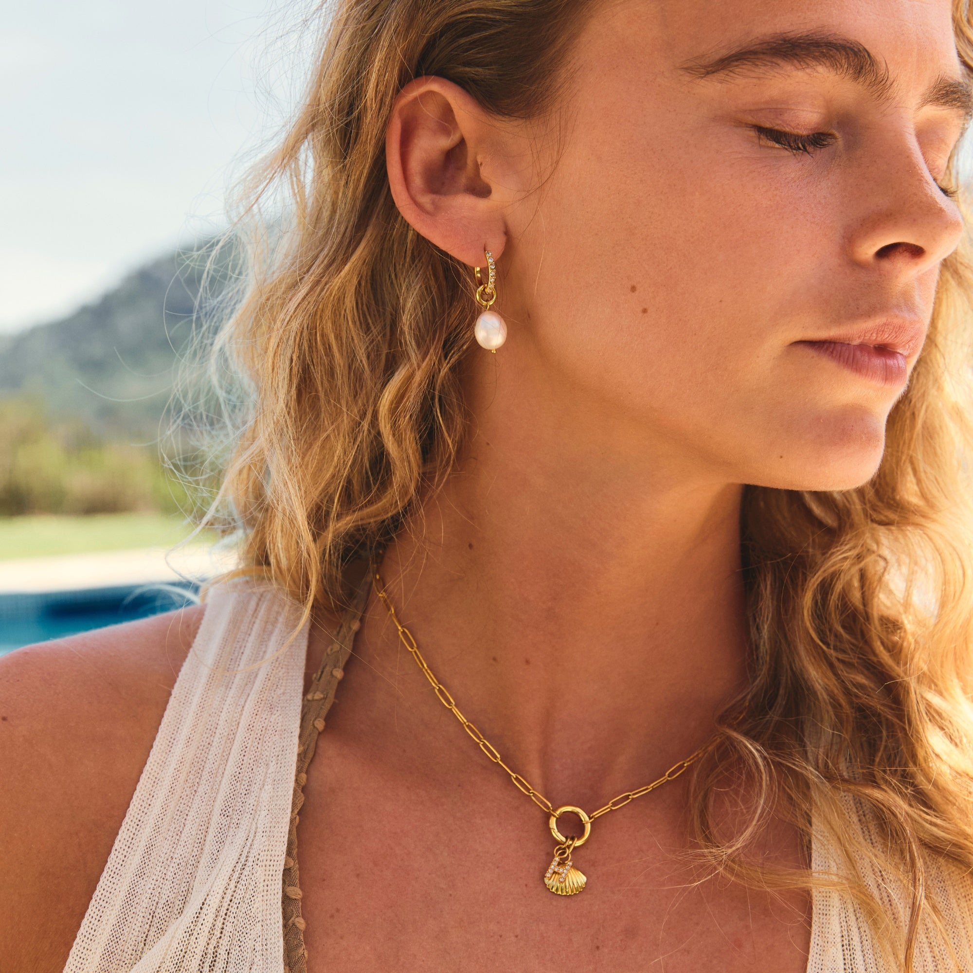 Gold Shell Necklace Charm