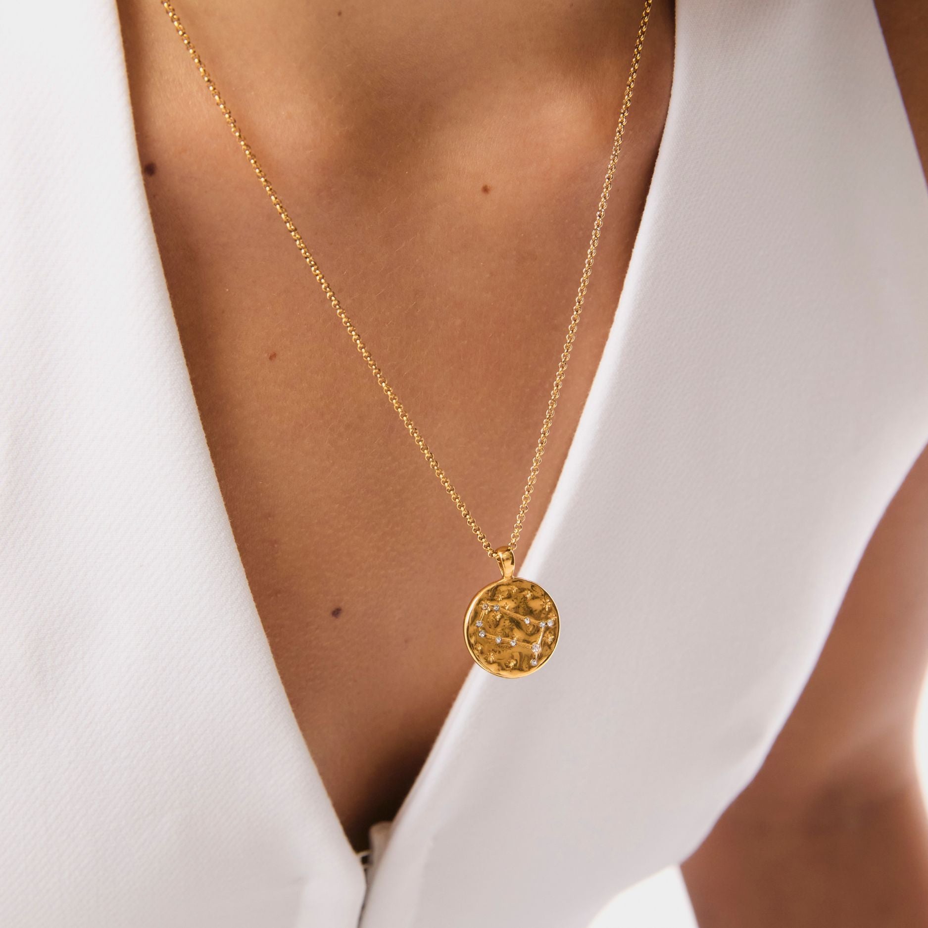 Gold Zodiac Pendant Necklace