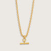 Gold Rope Chain T-Bar Necklace