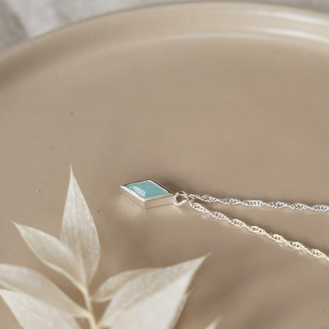 Silver Ethereal Amazonite Pendant Necklace