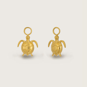 Gold Turtle Earring Charms