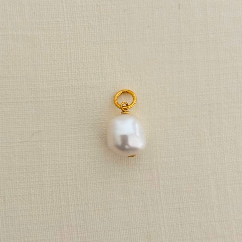 Sample Sale Gold Single Baroque Pearl Earring Charm (Sterling Silver)