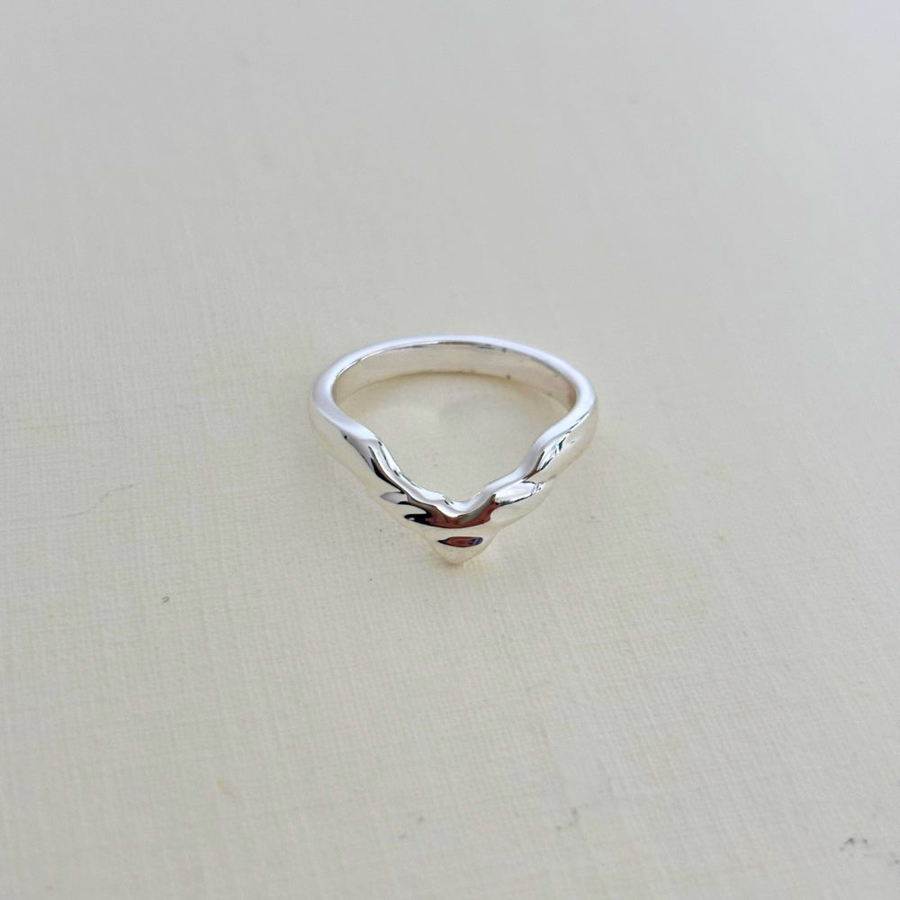 Sample Sale Silver Molten Stacking Ring Size 5/X-Small (Sterling Silver)