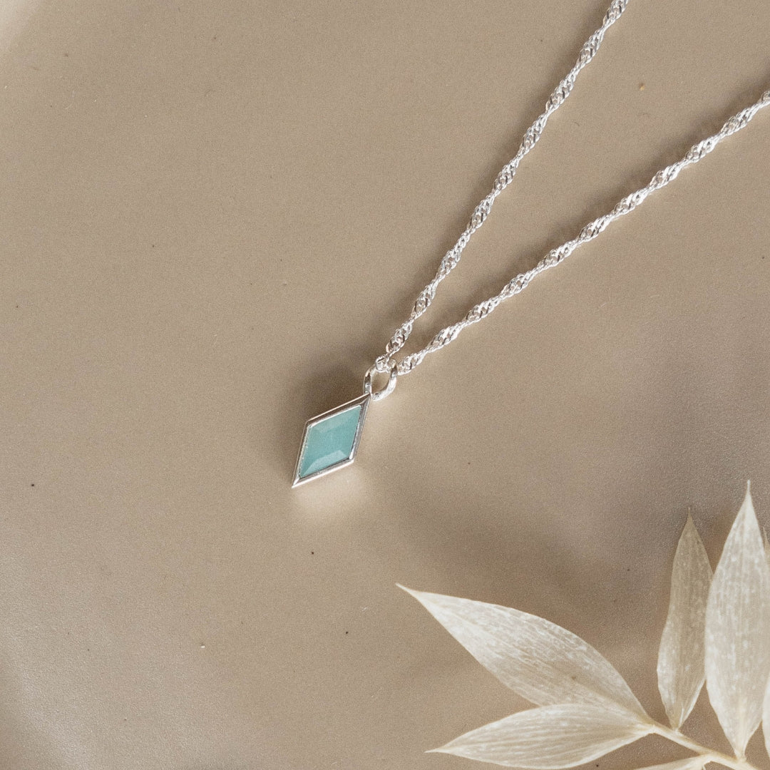 Silver Ethereal Amazonite Pendant Necklace