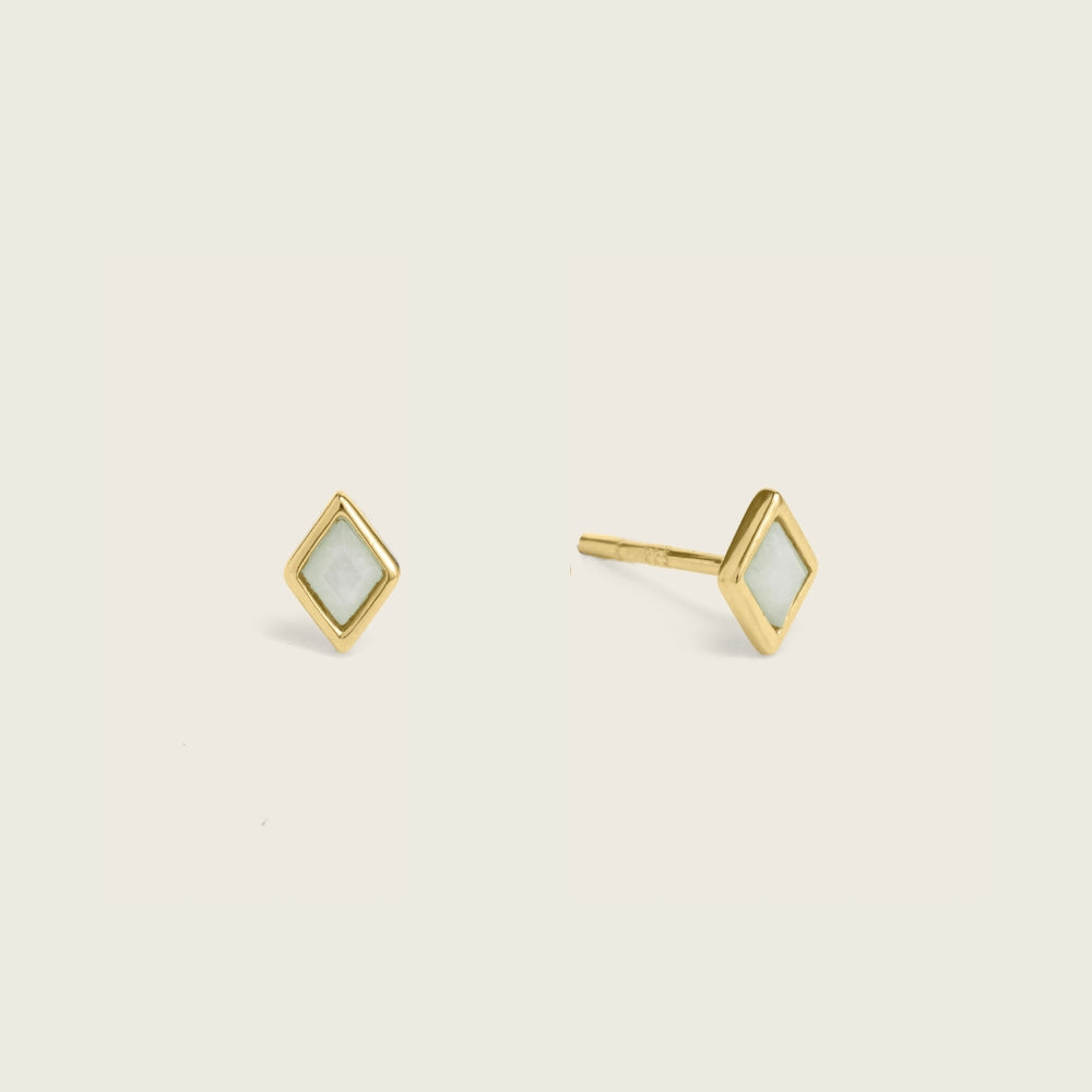 Gold Ethereal Amazonite Mini Stud Earrings