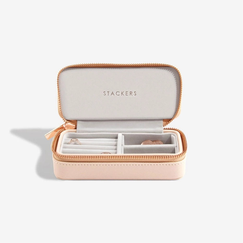 Blush Medium Zipped Travel Jewellery Box