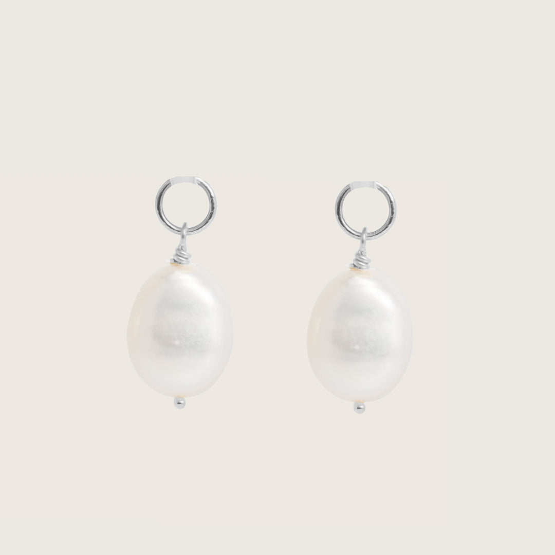 Silver Baroque Pearl Earring Charms