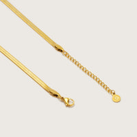 Gold Snake Chain Necklace close-up showing sleek chain detail