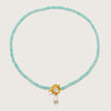 Gold Cala Amazonite Pearl Necklace