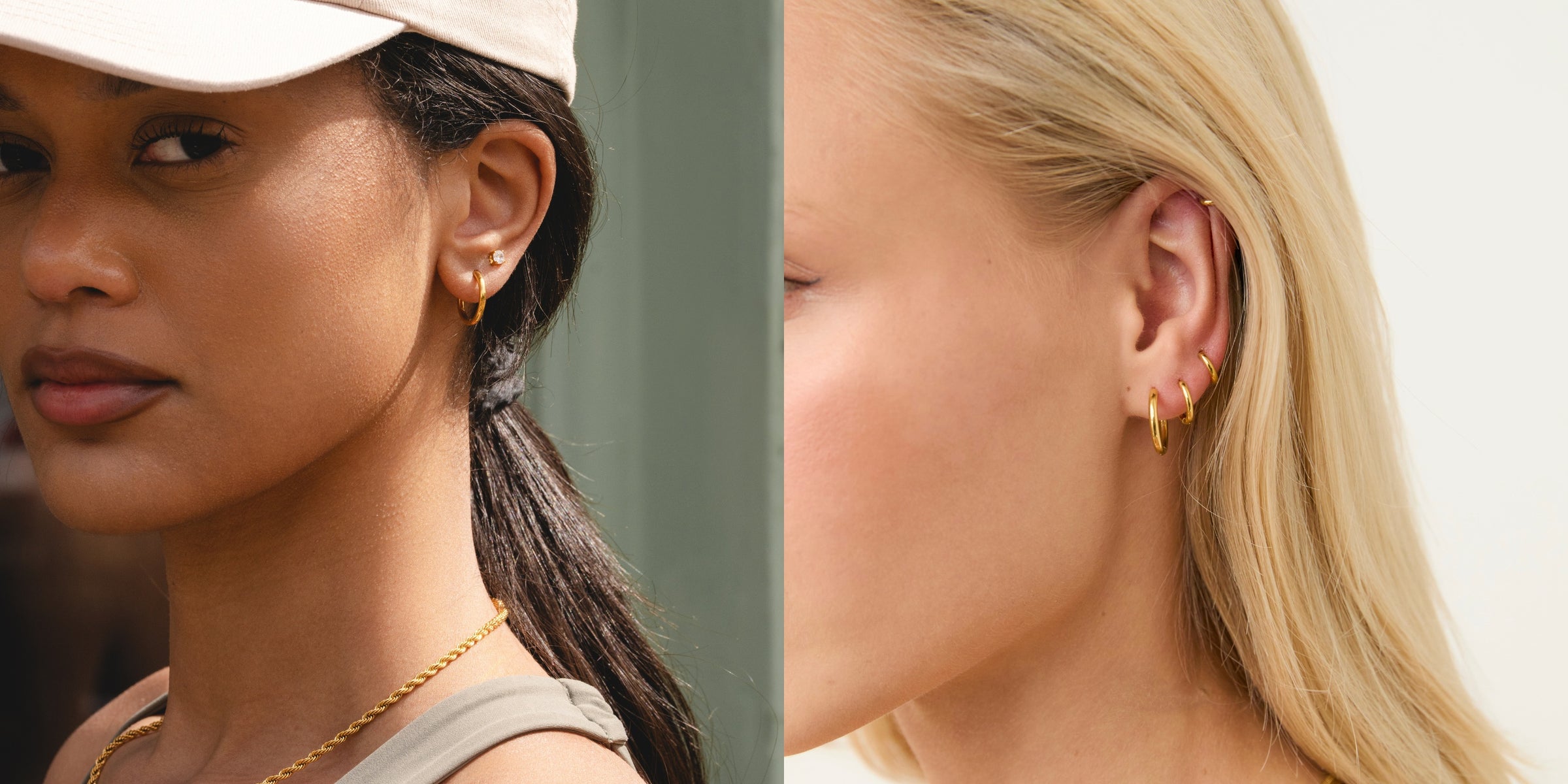 Milly Grace waterproof hoops worn in everyday life