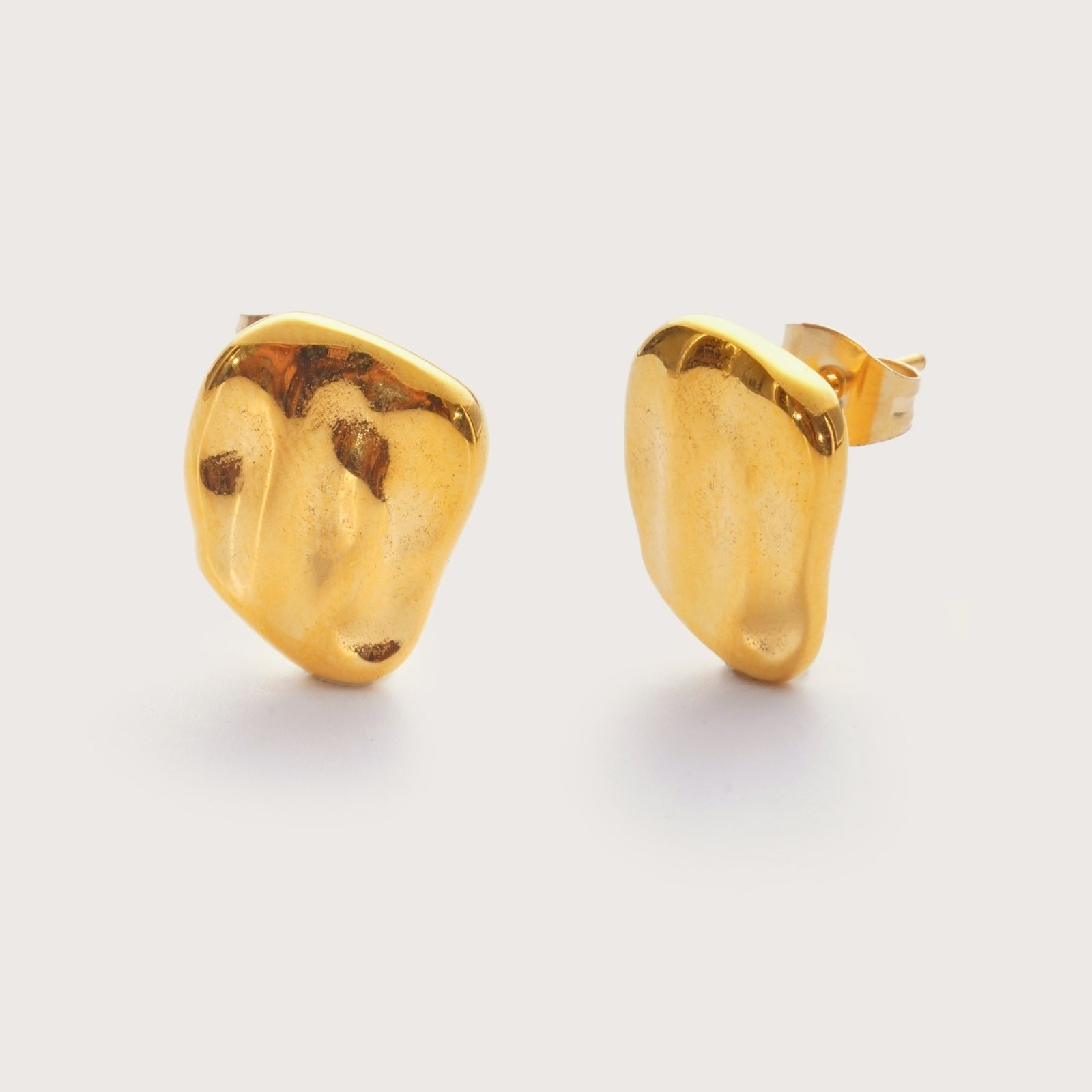 Gold Balearic Statement Studs – waterproof textured gold stud earrings