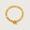 Gold Chunky Figaro T-Bar Bracelet