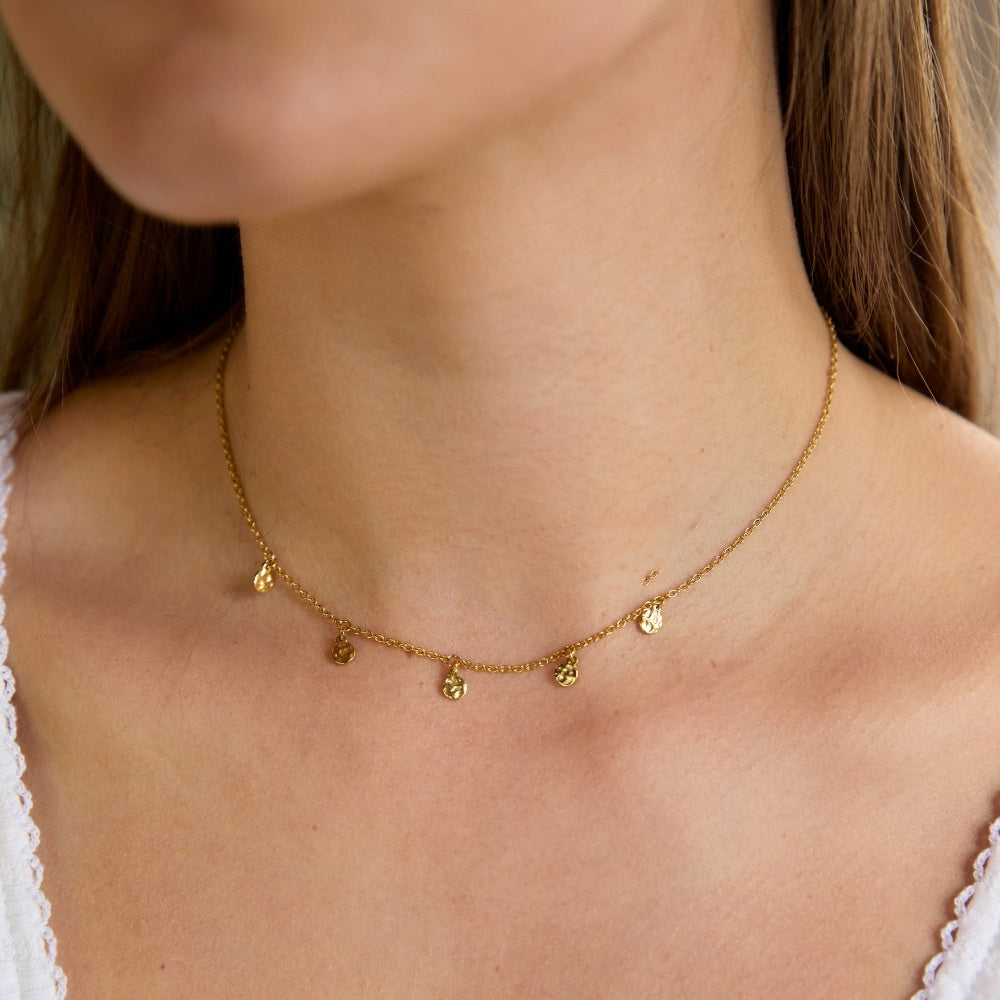 Gold Molten Coin Choker