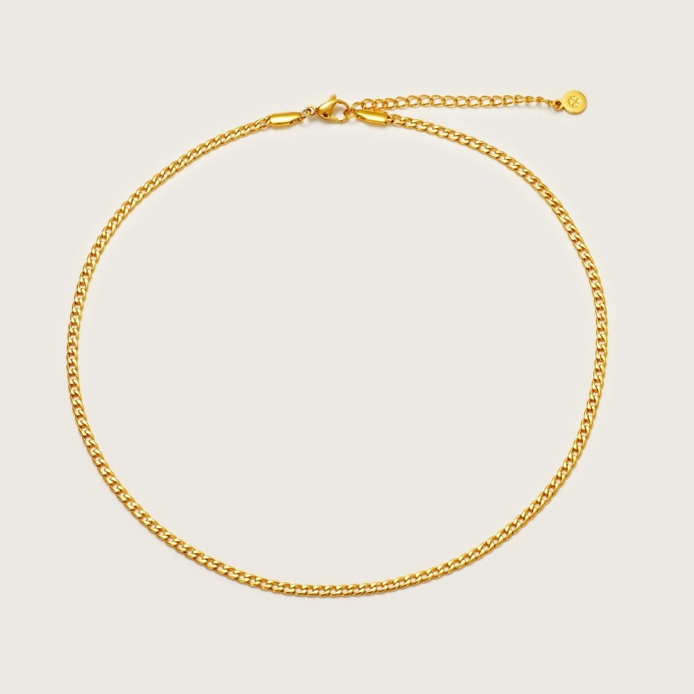 Gold Curb Chain Necklace