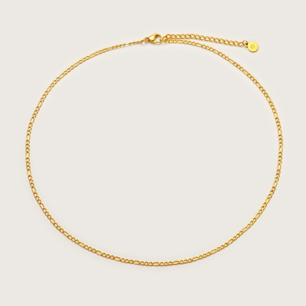 Gold Dainty Figaro Chain Necklace