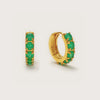 Gold Green Agate Gemstone Huggies