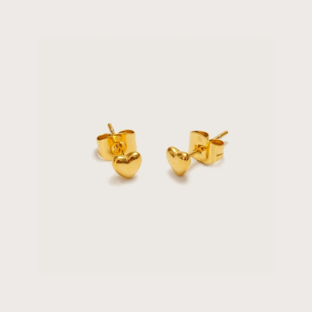 Gold Heart Studs