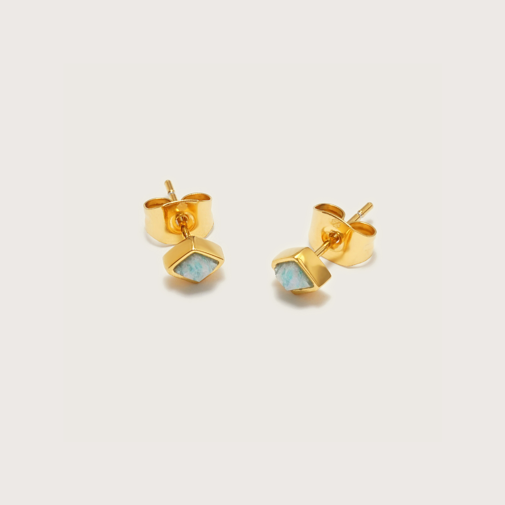 Gold Ethereal Amazonite Studs