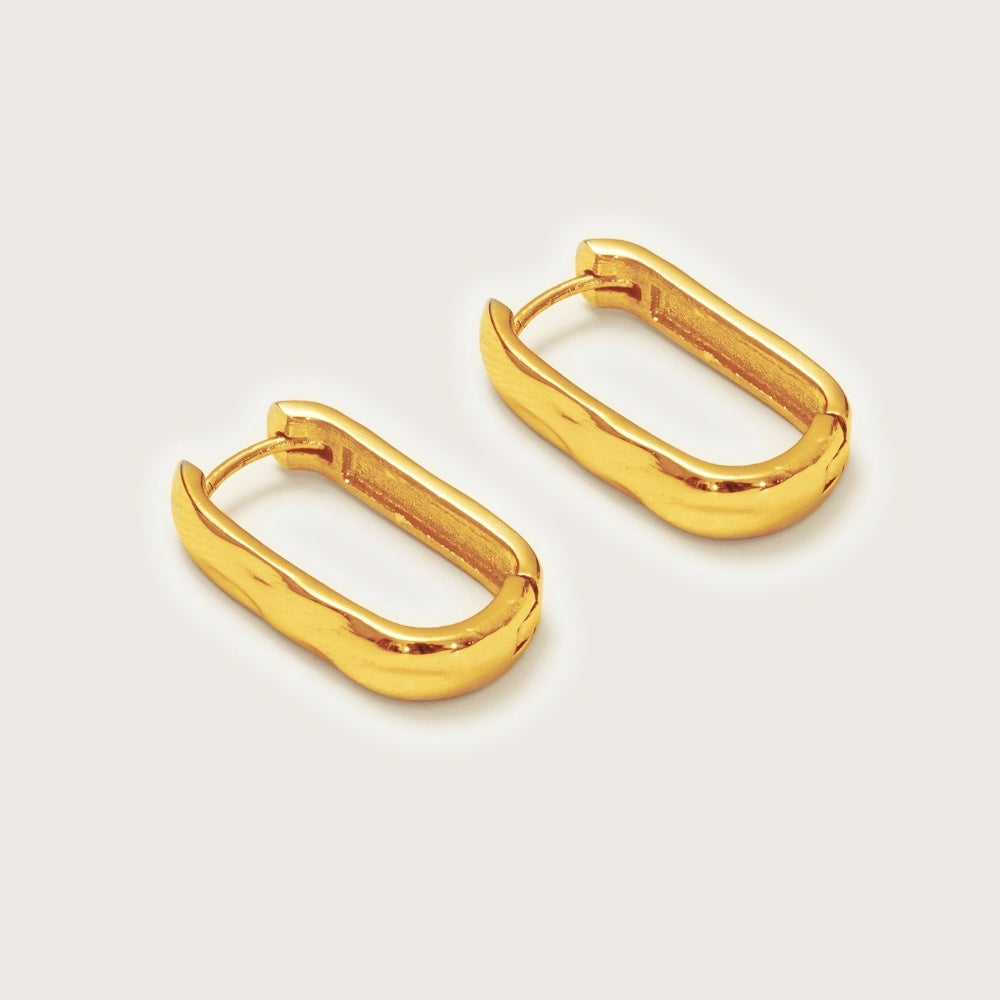 Gold Molten Ovate Hoops
