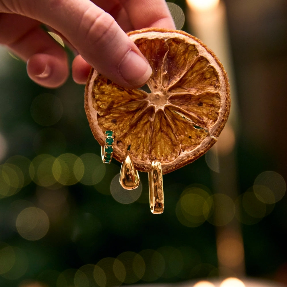 Gold Molten Ovate Hoops