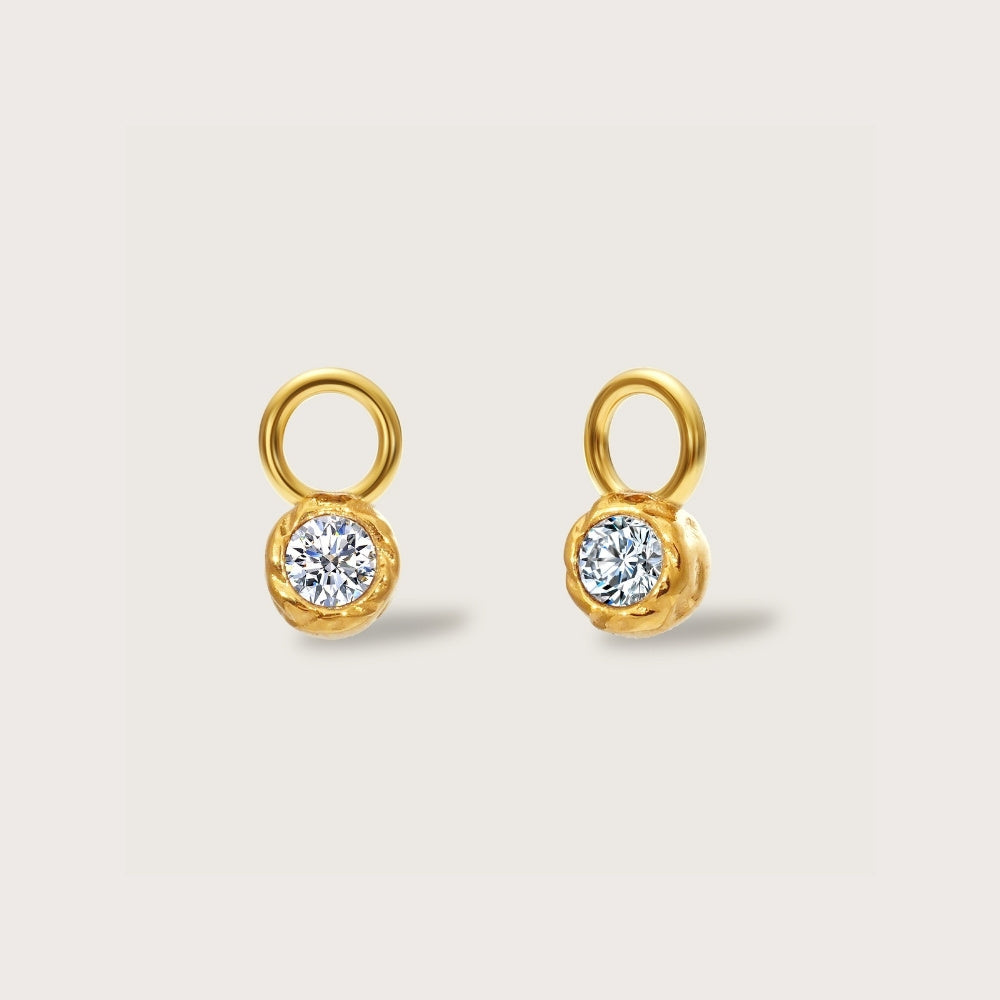 Gold Crystal Molten Round Charms