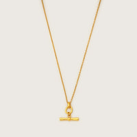Gold T-Bar Pendant Necklace, gold pendant necklace with T-bar design