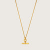 Gold T-Bar Pendant Necklace