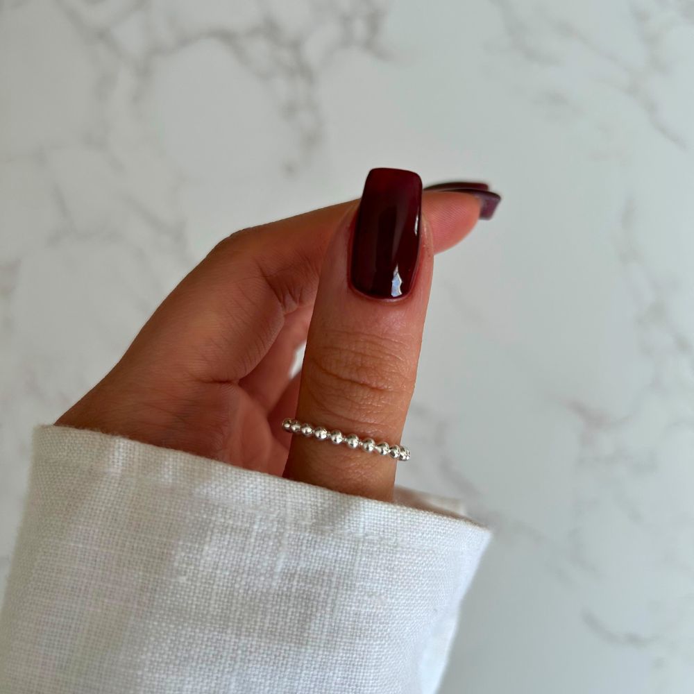 Silver Bobble Stacking Ring