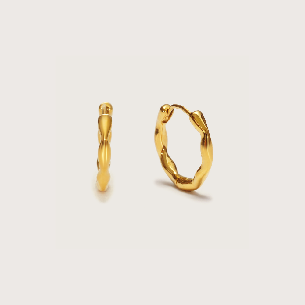 Gold Ethereal Huggies