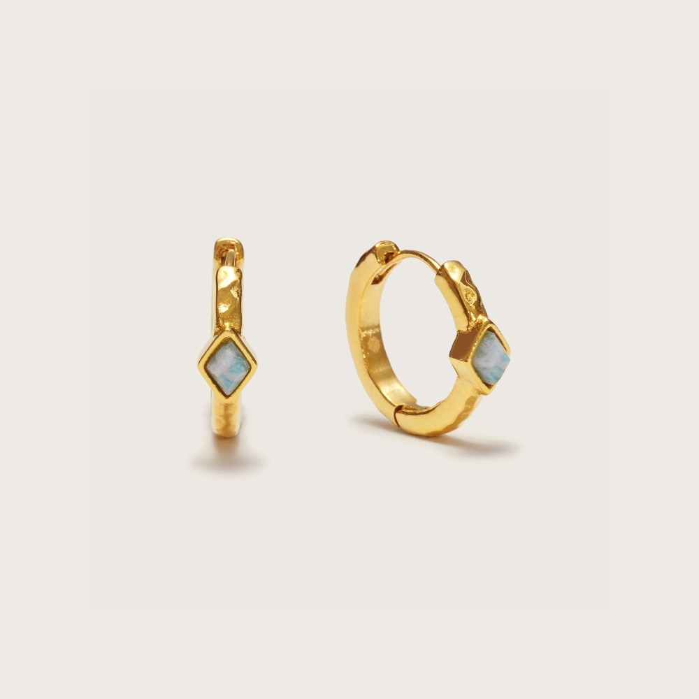Gold Ethereal Amazonite Huggies