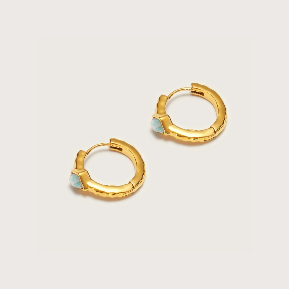 Gold Ethereal Amazonite Huggies