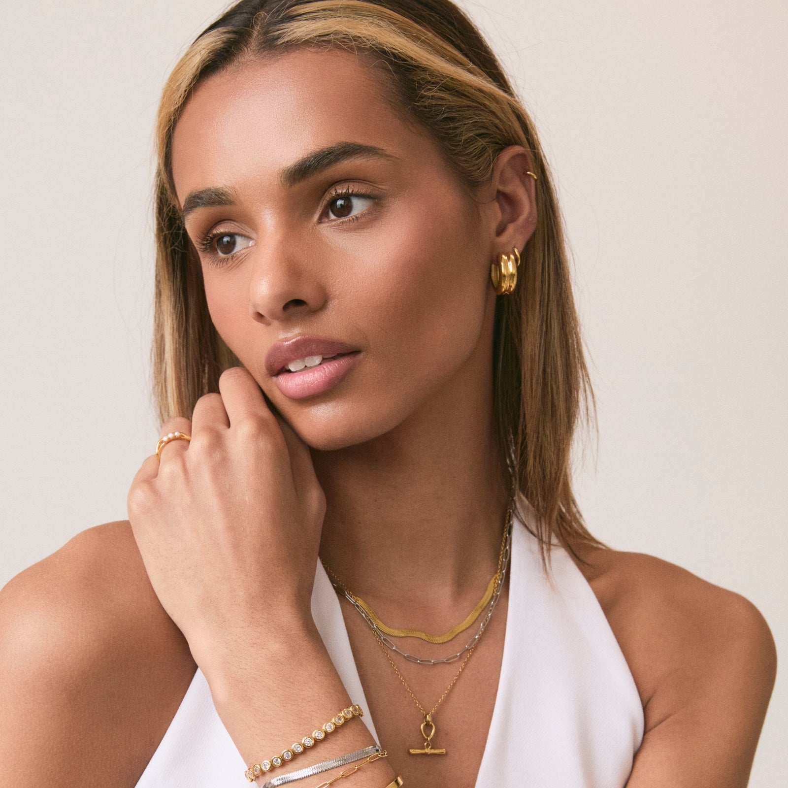 Gold Double Take Hoops