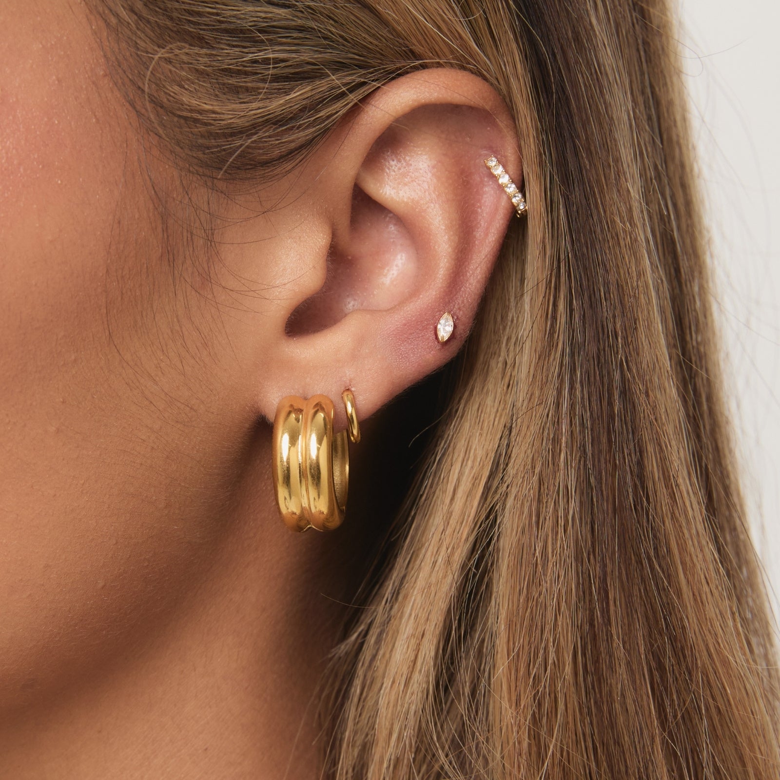 Gold Double Take Hoops