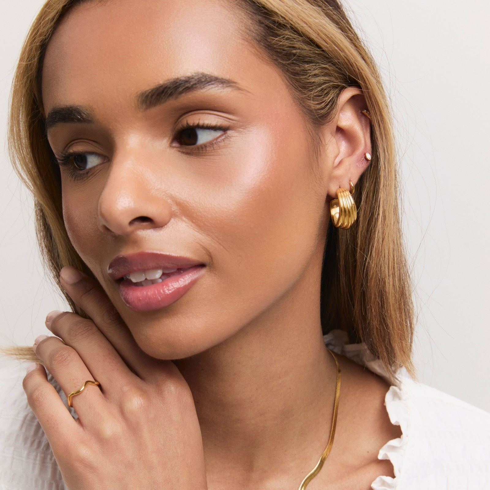 Gold Dune Hoops
