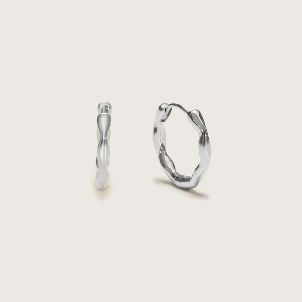 Silver Ethereal Huggies