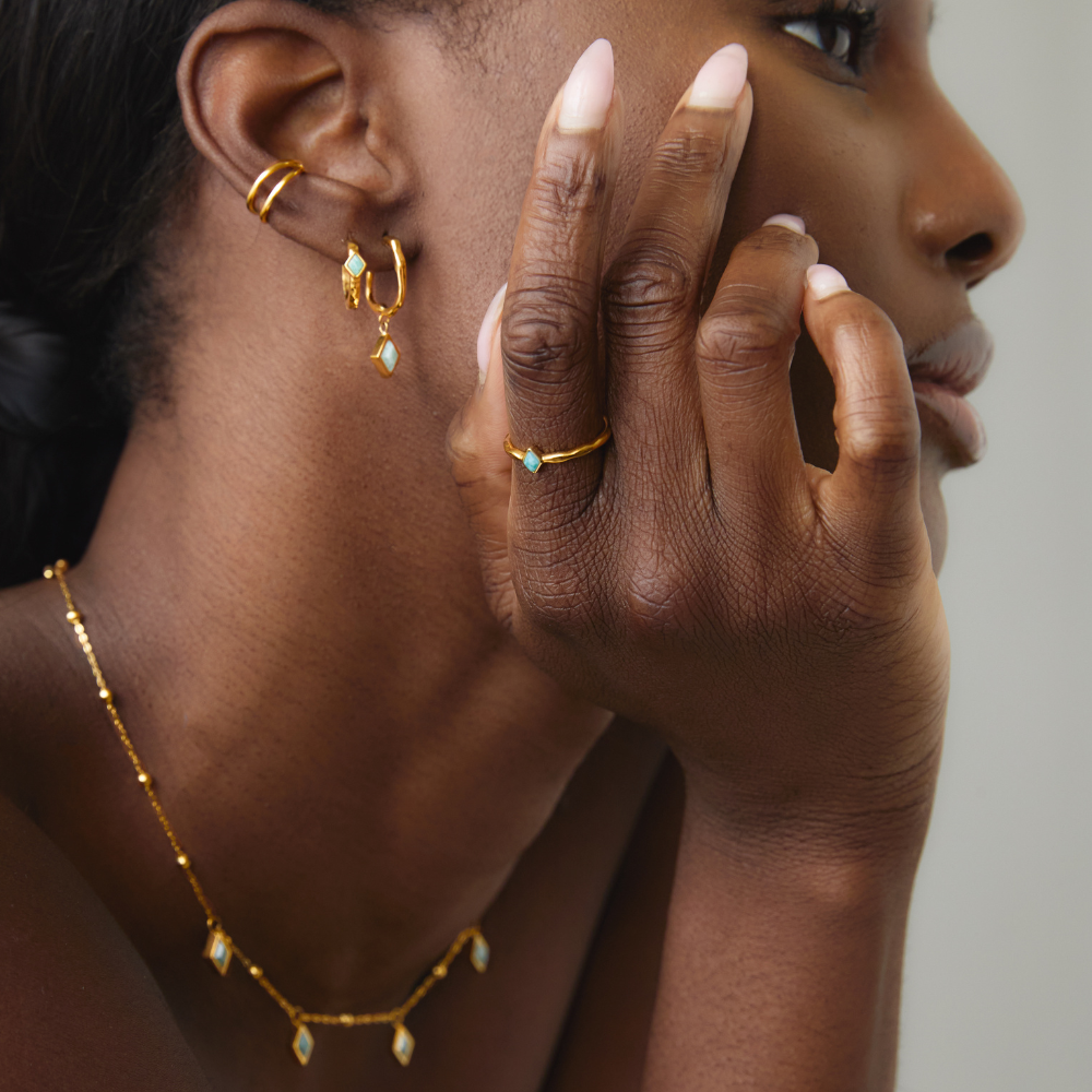 Gold Ethereal Amazonite Ring