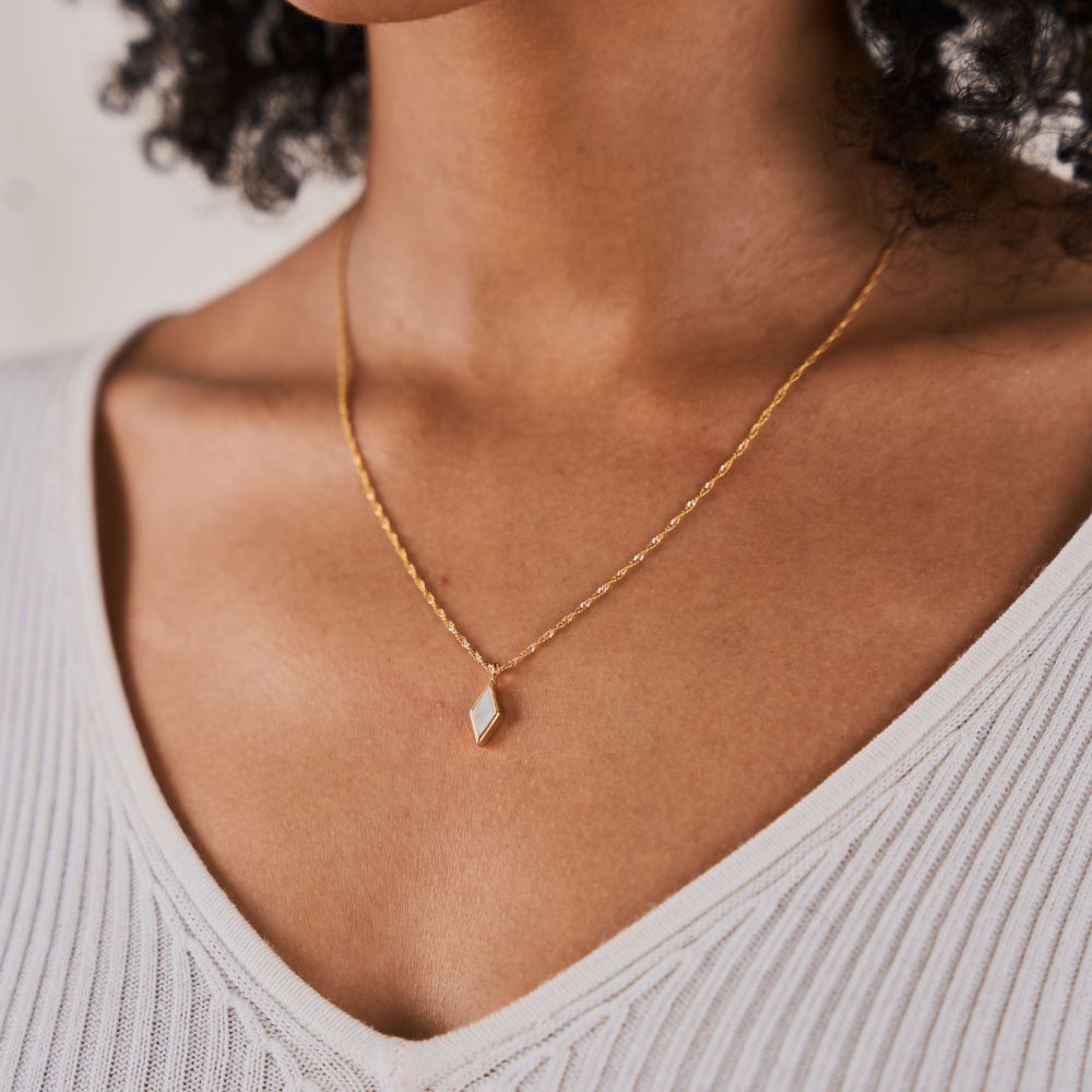 Gold Ethereal Moonstone June Birthstone Pendant Necklace