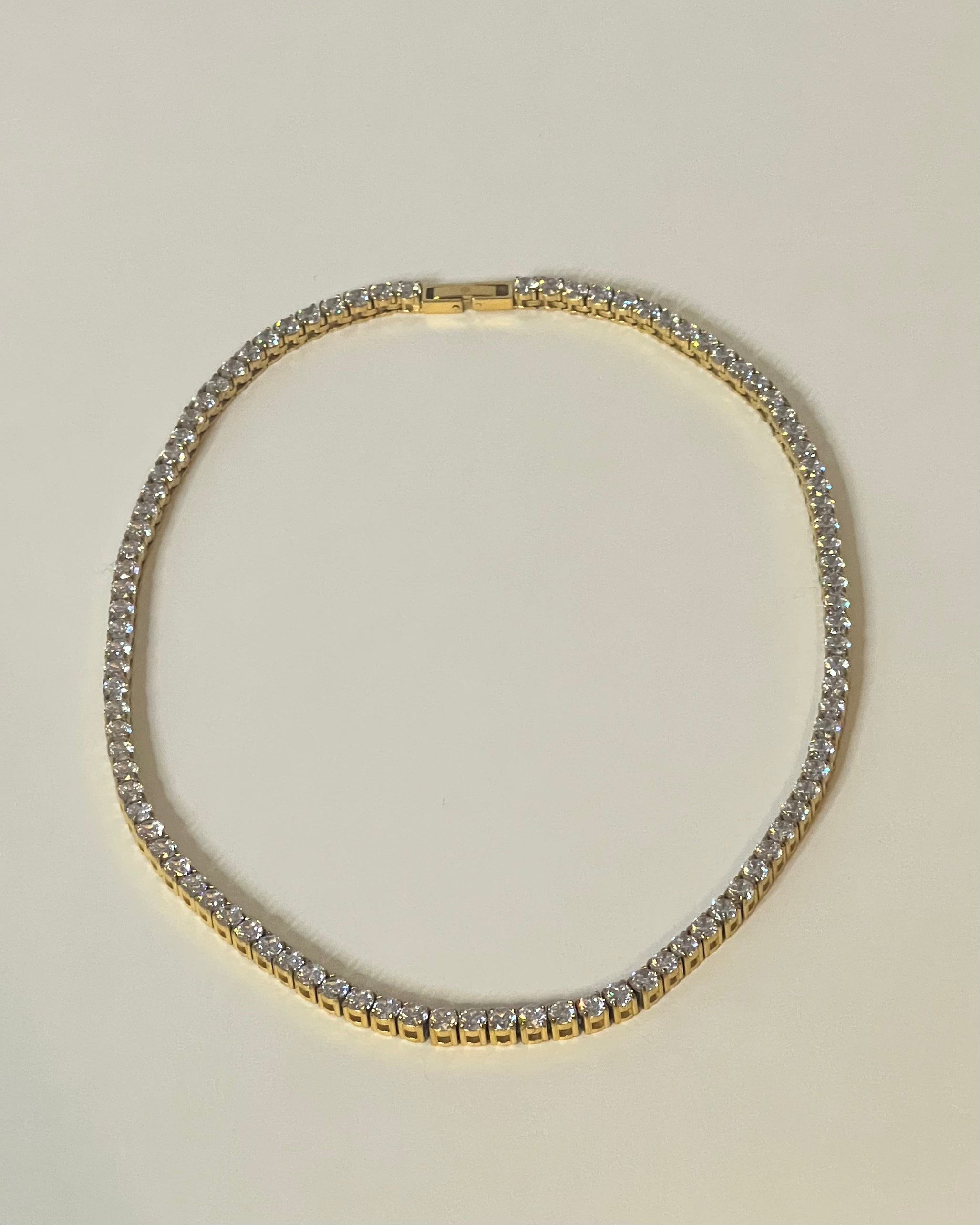 Sample Sale Gold Tennis Necklace (Waterproof)