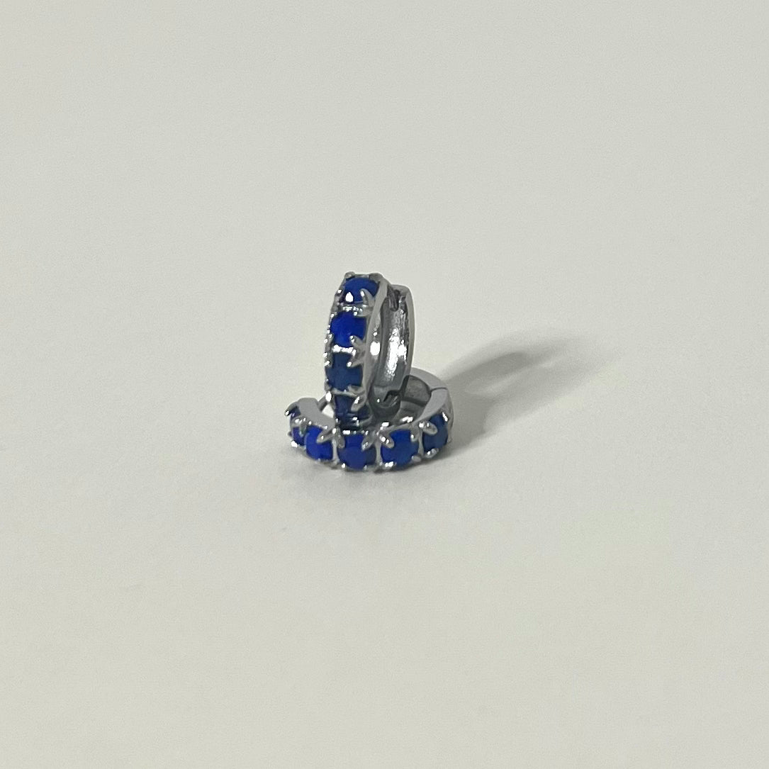 Sample Sale Silver Lapis Huggies (Waterproof)