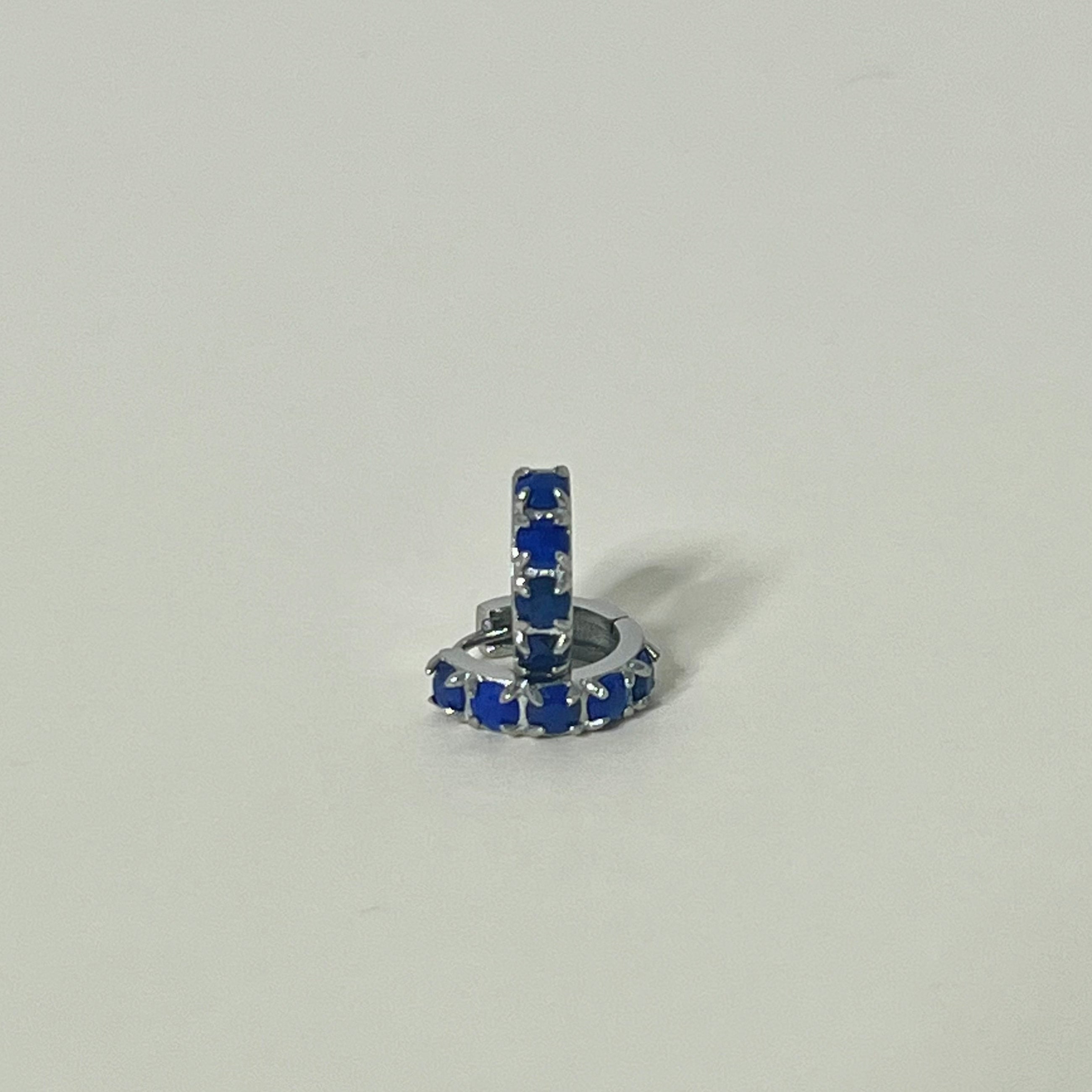 Sample Sale Silver Lapis Huggies (Waterproof)